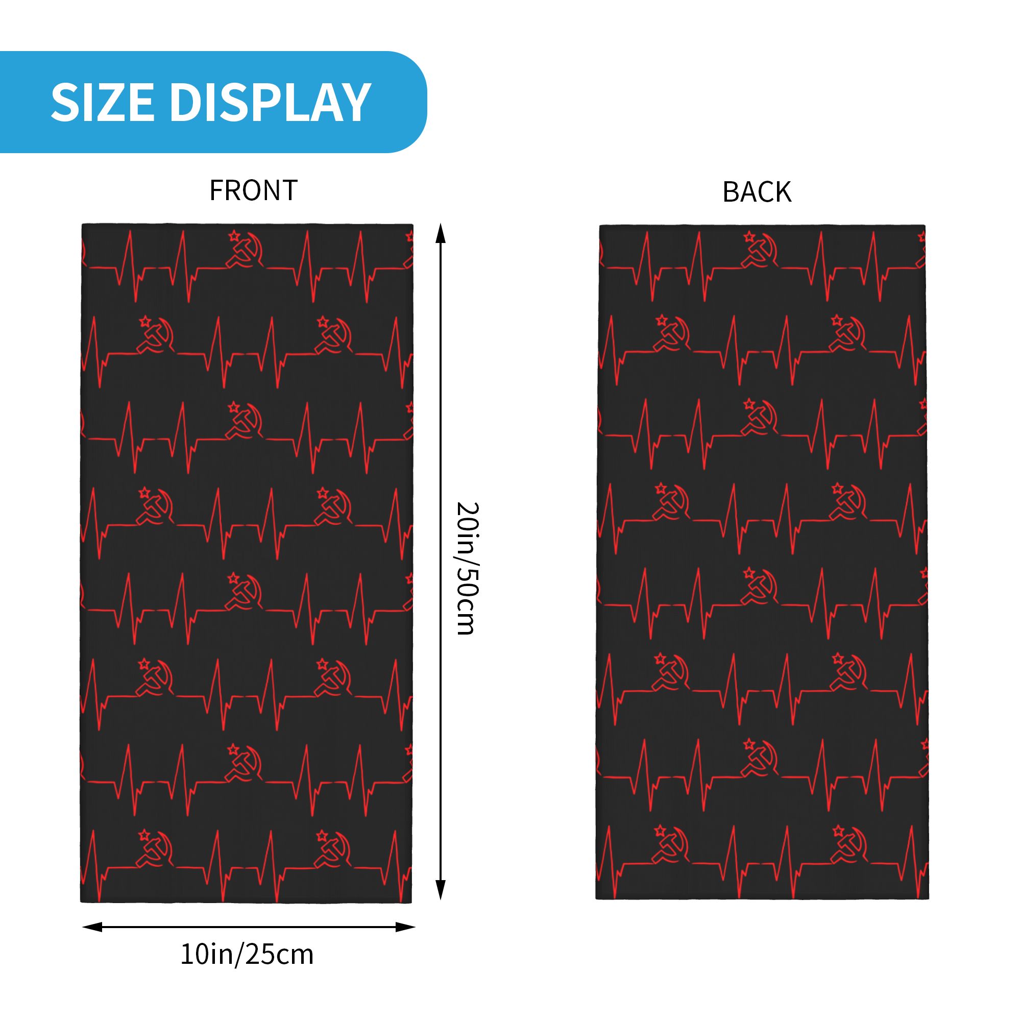 Custom Heartbeat Russian Flag  - Neck Gaiter Face Cover recension och pris