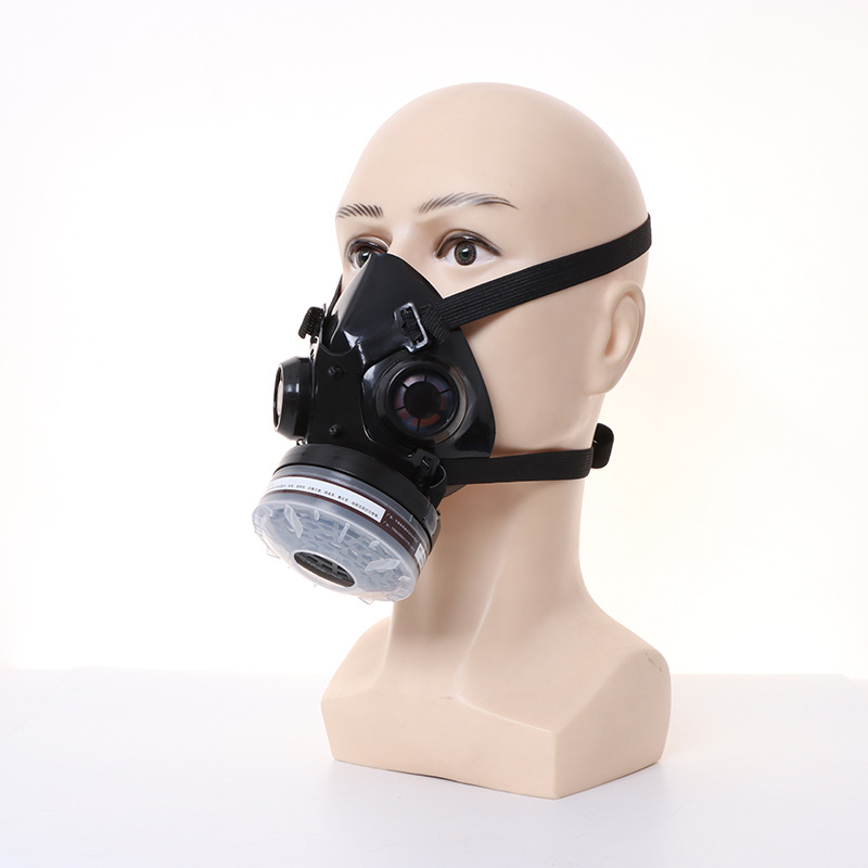 New Half Face Black Gas Mask R - Dust Mask Construction recension och pris