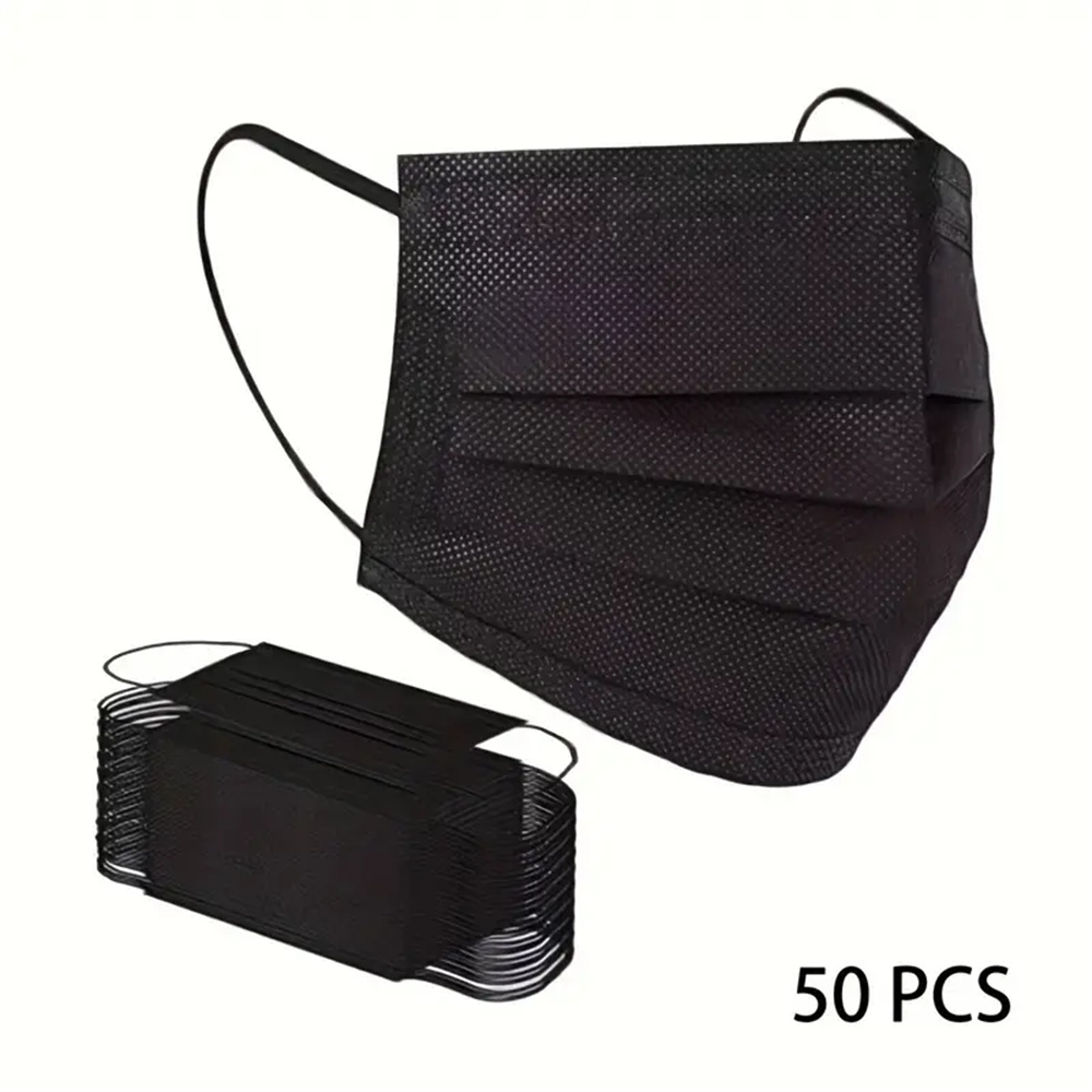 50-200pcs Black Disposable Fac - Black Face Mask Pack recension och pris