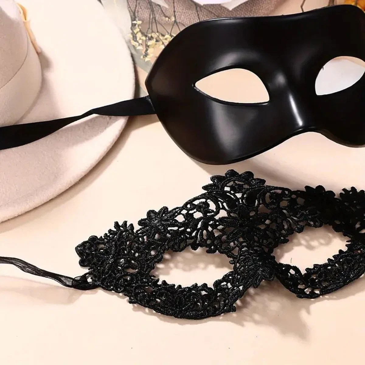 2pcs Elegant Black Lace Masque - Black Face Mask Pack recension och pris